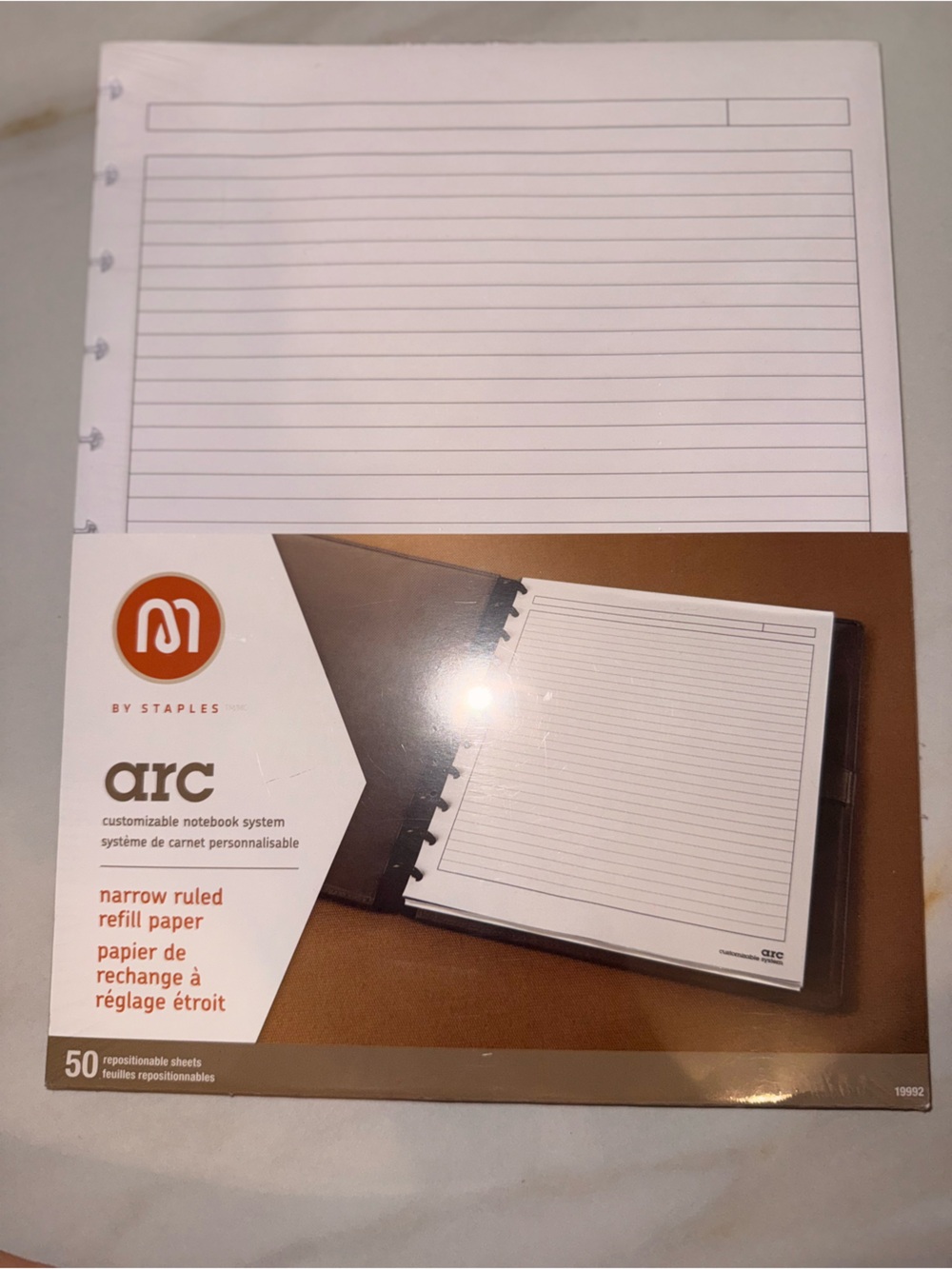 Arc M by Staples White Lined Disc-Refill Paper Pack